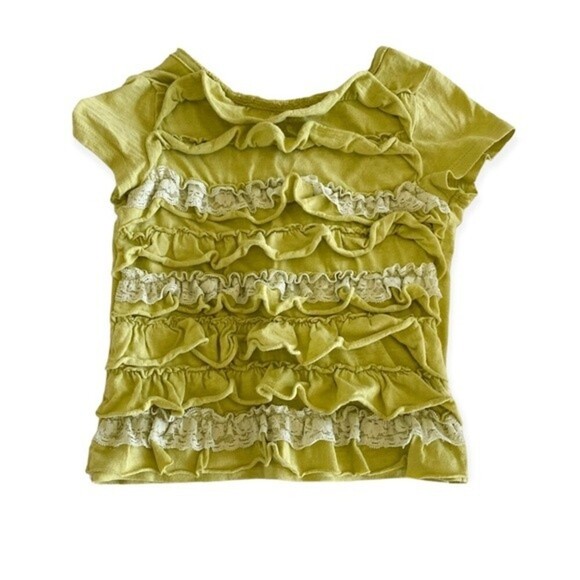 Genuine Kids Olive Green Ruffle Shirt size 3T - Picture 1 of 3